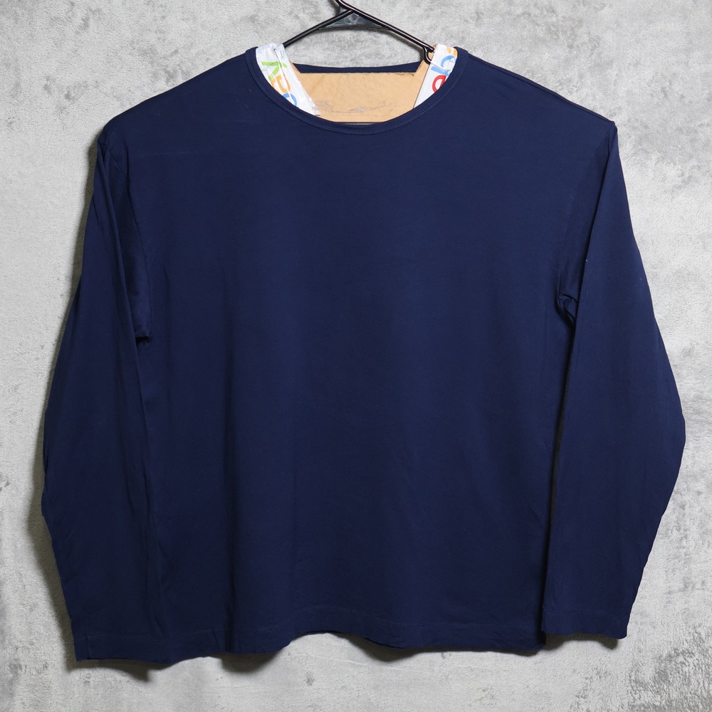 Knickerbocker T-Shirt Mens XXL Navy Blue Cotton Crew Neck Long Sleeve Streetwear